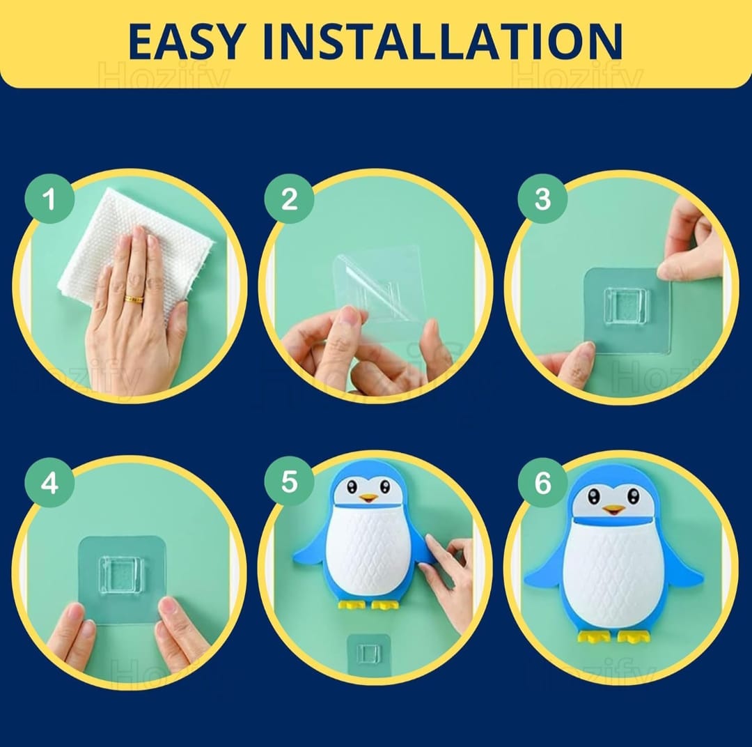 🐧 Cute Penguin Wall Storage Organizer – Multi-Purpose Holder for Kids & Home