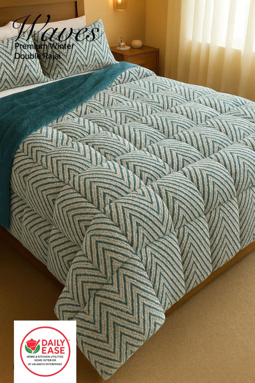 WAVES PREMIUM DOUBLE BED QUILT