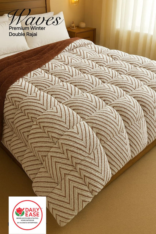 WAVES PREMIUM DOUBLE BED QUILT