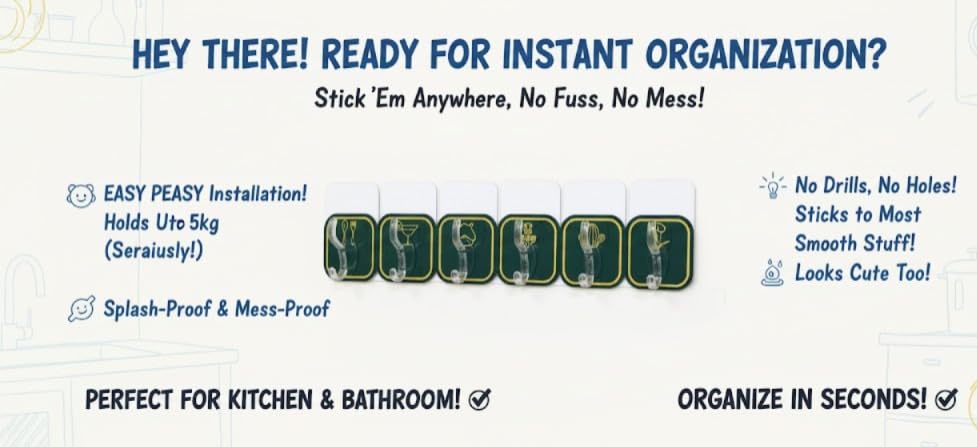 Heavy Duty Self Adhesive Wall Hooks