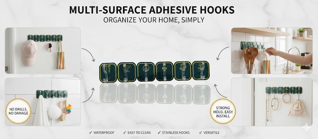 Heavy Duty Self Adhesive Wall Hooks